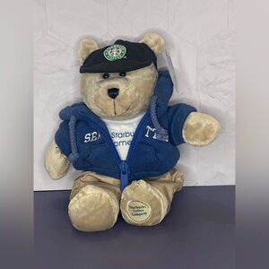 NWT 2007 Starbucks Bearista SPECIAL EDITION Hometown Seattle Blue Hoodie